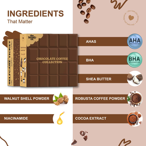 the beauty co Chocolate Coffee Combo for Skin Revitalizing | Set of 6